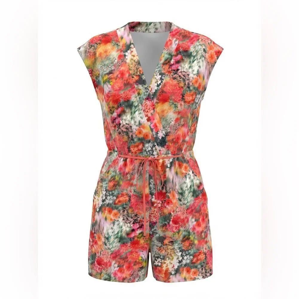 Athleta women’s Colorful Floral Romper size S